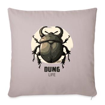 Vie du fumier : Insecte scarabée - Housse de coussin décorative 45 x 45 cm - taupe clair - Devant