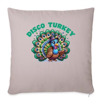 Thanksgiving turkey dressed as a peacock disco - Sofa pillowcase 17,3'' x 17,3'' (45 x 45 cm) - light taupe - Front