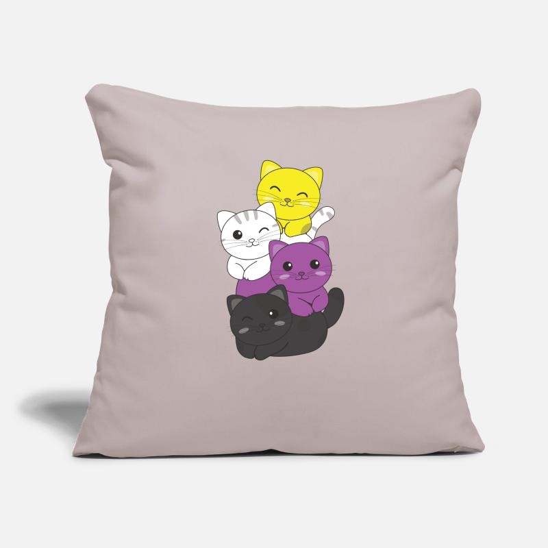 Nonbinary Flag Non Binary Pride LGBTQ Cute Cat Sofa pillowcase 17,3'' x 17,3'' (45 x 45 cm)