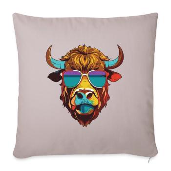 Bull Head Portrait Cool Taurus - Sofa pillowcase 17,3'' x 17,3'' (45 x 45 cm) - light taupe - Front