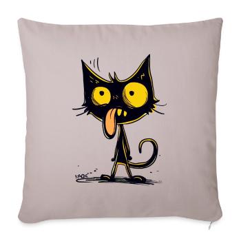 Le meilleur et le plus cool des chats étourdis - Housse de coussin décorative 45 x 45 cm - taupe clair - Devant