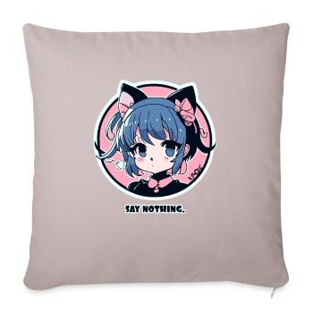 The cutest cute anime girl, don't say anything - Sofa pillowcase 17,3'' x 17,3'' (45 x 45 cm) - light taupe - Front