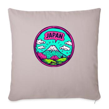 Dessin animé mignon du mont Fuji, Japon - Housse de coussin décorative 45 x 45 cm - taupe clair - Devant