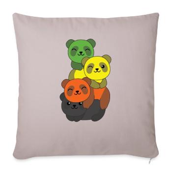 aromantic Flagge Pride LGBTQ süßer Panda Haufen - Sofakissenbezug 45 x 45 cm - helles Taupe - Vorne