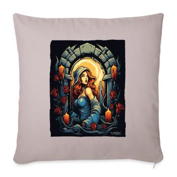 A maid lost in the dungeon of roses - Sofa pillowcase 17,3'' x 17,3'' (45 x 45 cm) - light taupe - Front