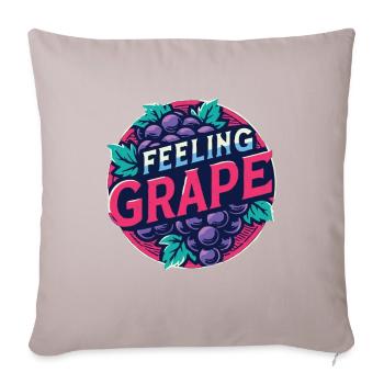 Feeling Grape Pun Winemaker Chemise à vin - Housse de coussin décorative 45 x 45 cm - taupe clair - Devant