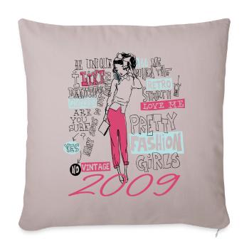 Vintage 2009 Birthday Gift 2009 Girl 2009 - Sofa pillowcase 17,3'' x 17,3'' (45 x 45 cm) - light taupe - Front