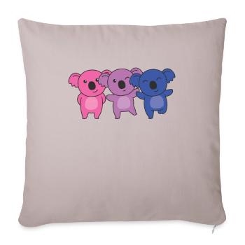 Bi Flag Pride LGBTQ Koala mignon - Housse de coussin décorative 45 x 45 cm - taupe clair - Devant