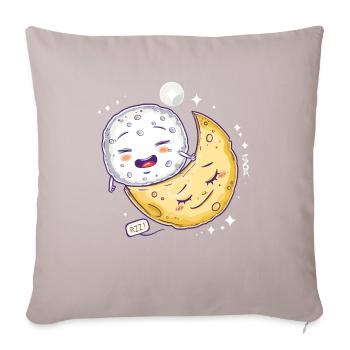 Fromage mozzarella endormi sur une lune de fromage - Housse de coussin décorative 45 x 45 cm - taupe clair - Devant