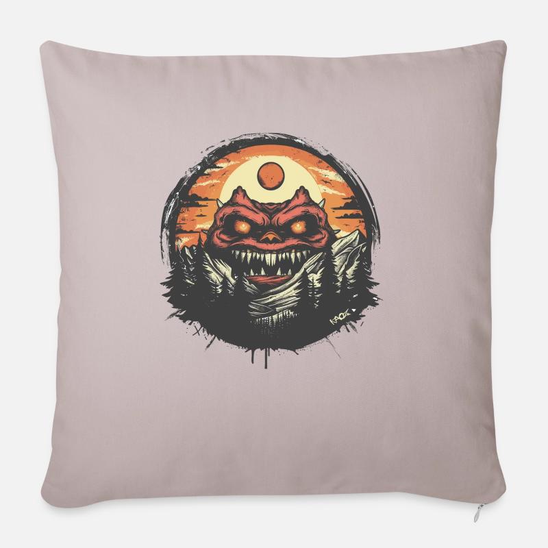 In der Natur ist ein Monster Dämon - Sofakissenbezug 45 x 45 cm - helles Taupe