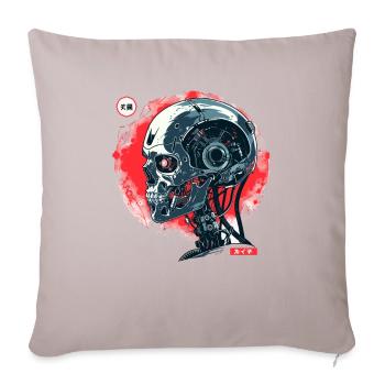 Cyber Cyborg Tech: Robot Skull Skull - Sofa pillowcase 17,3'' x 17,3'' (45 x 45 cm) - light taupe - Front