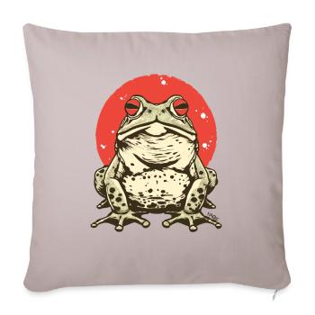 A big, fat Japanese frog toad - Sofa pillowcase 17,3'' x 17,3'' (45 x 45 cm) - light taupe - Front