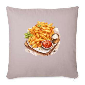 Leckere Pommes - Sofakissenbezug 45 x 45 cm - helles Taupe - Vorne