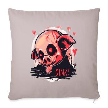 Nosferatu Vampire Zombie Piggy, Oink ! - Housse de coussin décorative 45 x 45 cm - taupe clair - Devant