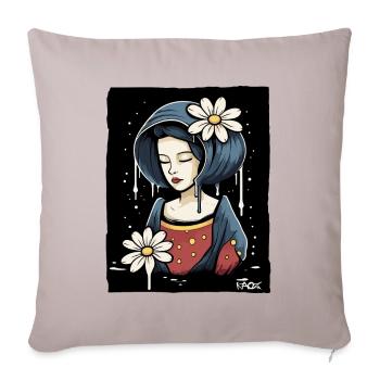 Butterflower Beauty: The Wise Woman - Sofa pillowcase 17,3'' x 17,3'' (45 x 45 cm) - light taupe - Front