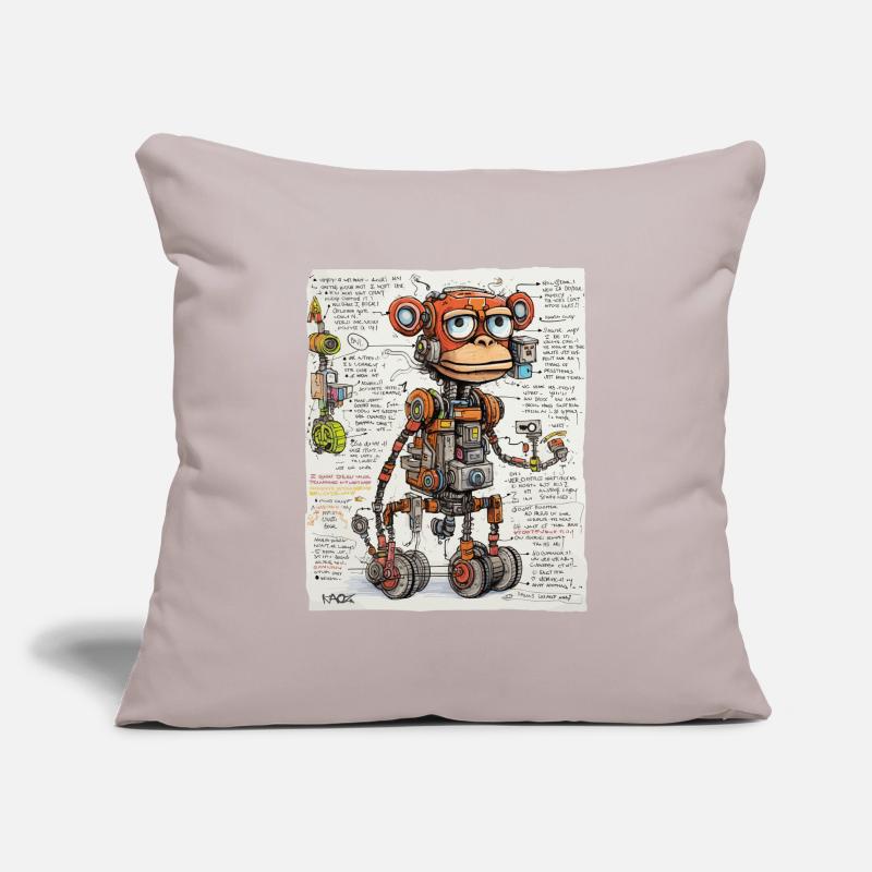 La structure du singe robotique Housse de coussin décorative 45 x 45 cm