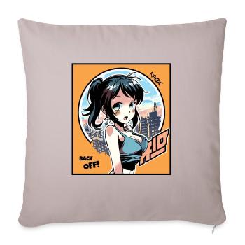 City Girl : Va-t’en - Housse de coussin décorative 45 x 45 cm - taupe clair - Devant