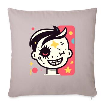 Abstrait Drôle Cool Dessin Animé Enfant - Housse de coussin décorative 45 x 45 cm - taupe clair - Devant