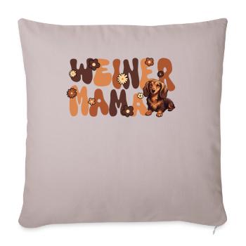 Maman teckel Groovy Weiner - Housse de coussin décorative 45 x 45 cm - taupe clair - Devant