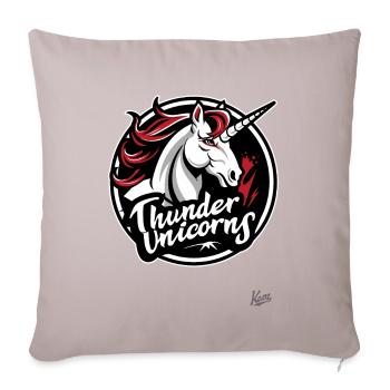 Lustige Sport-Logo-Parodie: Team Donner-Einhörner - Sofakissenbezug 45 x 45 cm - helles Taupe - Vorne