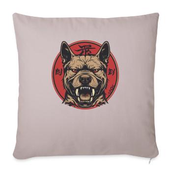 Un chien cool et fort montre les dents - Housse de coussin décorative 45 x 45 cm - taupe clair - Devant
