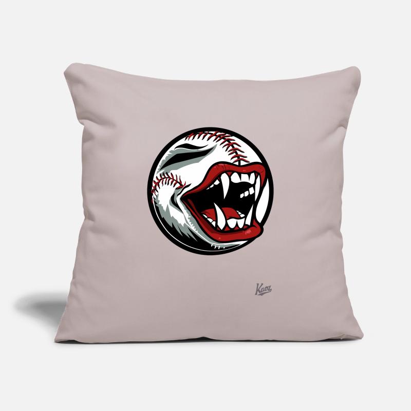 Baseball mascot with vampire teeth Sofa pillowcase 17,3'' x 17,3'' (45 x 45 cm)