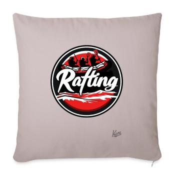 Rafting en bateau pneumatique : élégant et sauvage - Housse de coussin décorative 45 x 45 cm - taupe clair - Devant