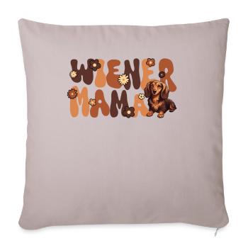 Maman viennoise groovy teckel - Housse de coussin décorative 45 x 45 cm - taupe clair - Devant