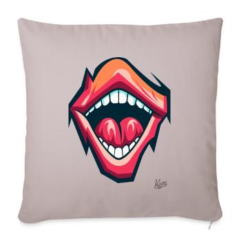 Screaming mouth: Design to scream beautiful! - Sofa pillowcase 17,3'' x 17,3'' (45 x 45 cm) - light taupe - Front
