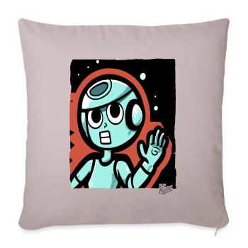 The Silence of Space: Funny Astronaut Cartoon - Sofakissenbezug 45 x 45 cm - helles Taupe - Vorne