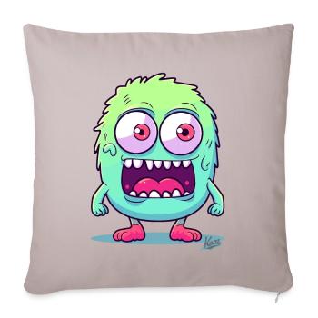 Cute and funny monster - Sofa pillowcase 17,3'' x 17,3'' (45 x 45 cm) - light taupe - Front