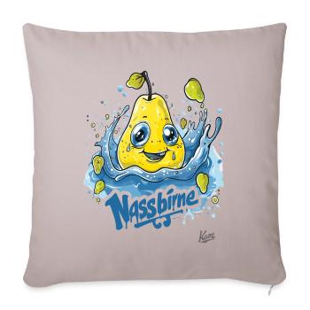 Funny Water Wet Pear : Une poire mouillée - Housse de coussin décorative 45 x 45 cm - taupe clair - Devant