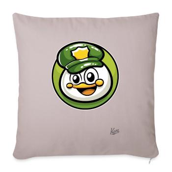 Petit oiseau policier mignon - Housse de coussin décorative 45 x 45 cm - taupe clair - Devant