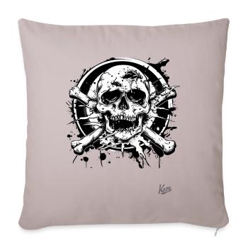 Trash Core: Skulls and Bones - Sofa pillowcase 17,3'' x 17,3'' (45 x 45 cm) - light taupe - Front