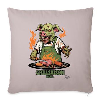 BBQ Grilling: Barbecue Season with Zombie Pig - Sofa pillowcase 17,3'' x 17,3'' (45 x 45 cm) - light taupe - Front