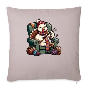 Thanksgiving Granny Turkey Knits - Sofa pillowcase 17,3'' x 17,3'' (45 x 45 cm) - light taupe - Front