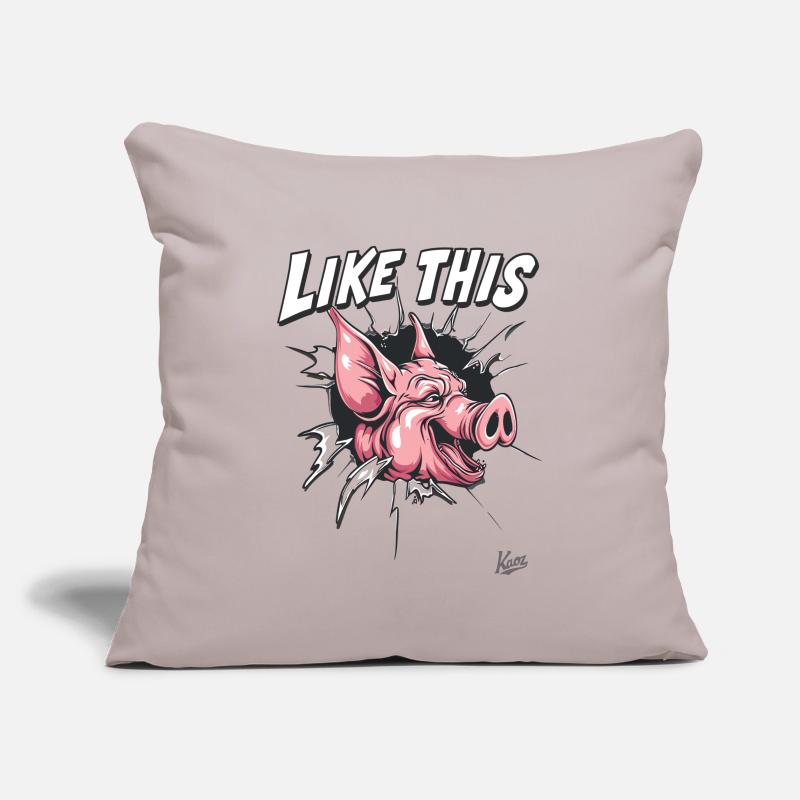 Percée : Comme ce cochon drôle Housse de coussin décorative 45 x 45 cm