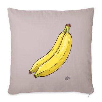 Deux bananes sont une paire de bananes - Housse de coussin décorative 45 x 45 cm - taupe clair - Devant