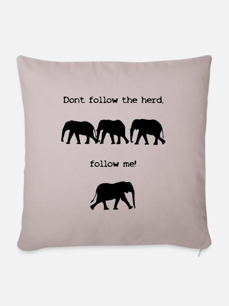 Don't follow the herd, follow me! - Sofakissenbezug 45 x 45 cm - helles Taupe