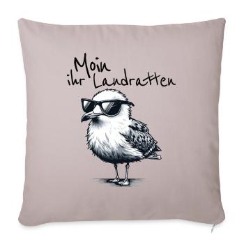 Moin you landlubbers Funny Seagull Saying - Sofa pillowcase 17,3'' x 17,3'' (45 x 45 cm) - light taupe - Front