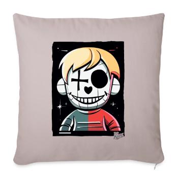 Crazy Cartoon: Horrible Puppet - Sofa pillowcase 17,3'' x 17,3'' (45 x 45 cm) - light taupe - Front