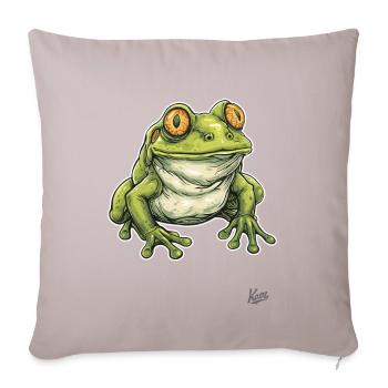 Niedlicher dicker pummeliger Frosch - Sofakissenbezug 45 x 45 cm - helles Taupe - Vorne