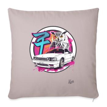 Color explosion: Owl and JDM Street Car - Sofa pillowcase 17,3'' x 17,3'' (45 x 45 cm) - light taupe - Front