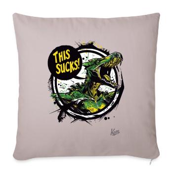 Un dragon en colère et agacé dit : C’est de la merde - Housse de coussin décorative 45 x 45 cm - taupe clair - Devant