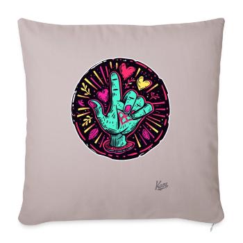 Old-School Retro Hand and Index Finger in the Air - Sofa pillowcase 17,3'' x 17,3'' (45 x 45 cm) - light taupe - Front