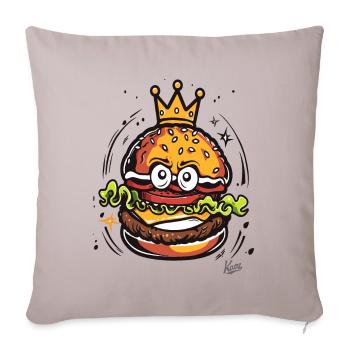 King avec un hamburger à la couronne - Housse de coussin décorative 45 x 45 cm - taupe clair - Devant