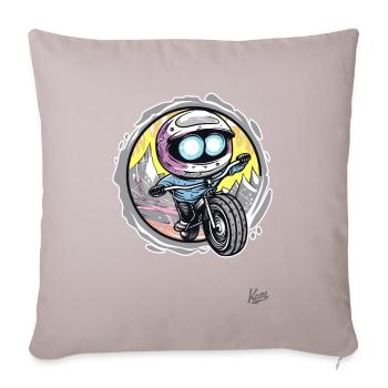 Little Chibi : Motard drôle - Housse de coussin décorative 45 x 45 cm - taupe clair - Devant
