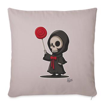 Grim Reaper with delicious lollipop lollipop - Sofa pillowcase 17,3'' x 17,3'' (45 x 45 cm) - light taupe - Front