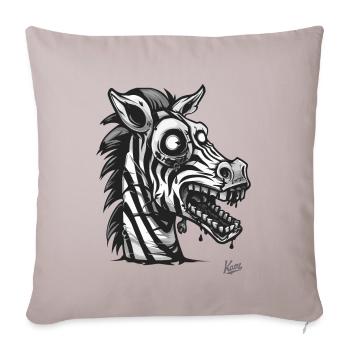 Tired sick funny funny zombie zebra - Sofa pillowcase 17,3'' x 17,3'' (45 x 45 cm) - light taupe - Front