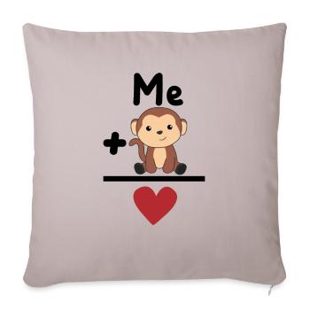 Lieblingstier Affe Liebe Herz Affen - Sofakissenbezug 45 x 45 cm - helles Taupe - Vorne